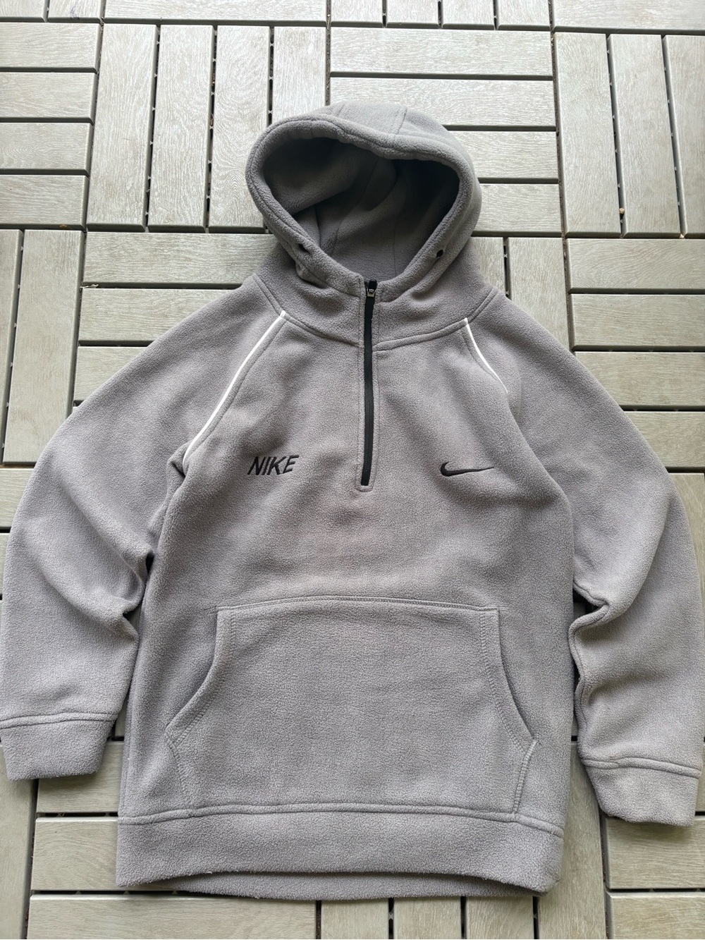 Nike Men’s Light Gray Half-Zip Hooded Fleece